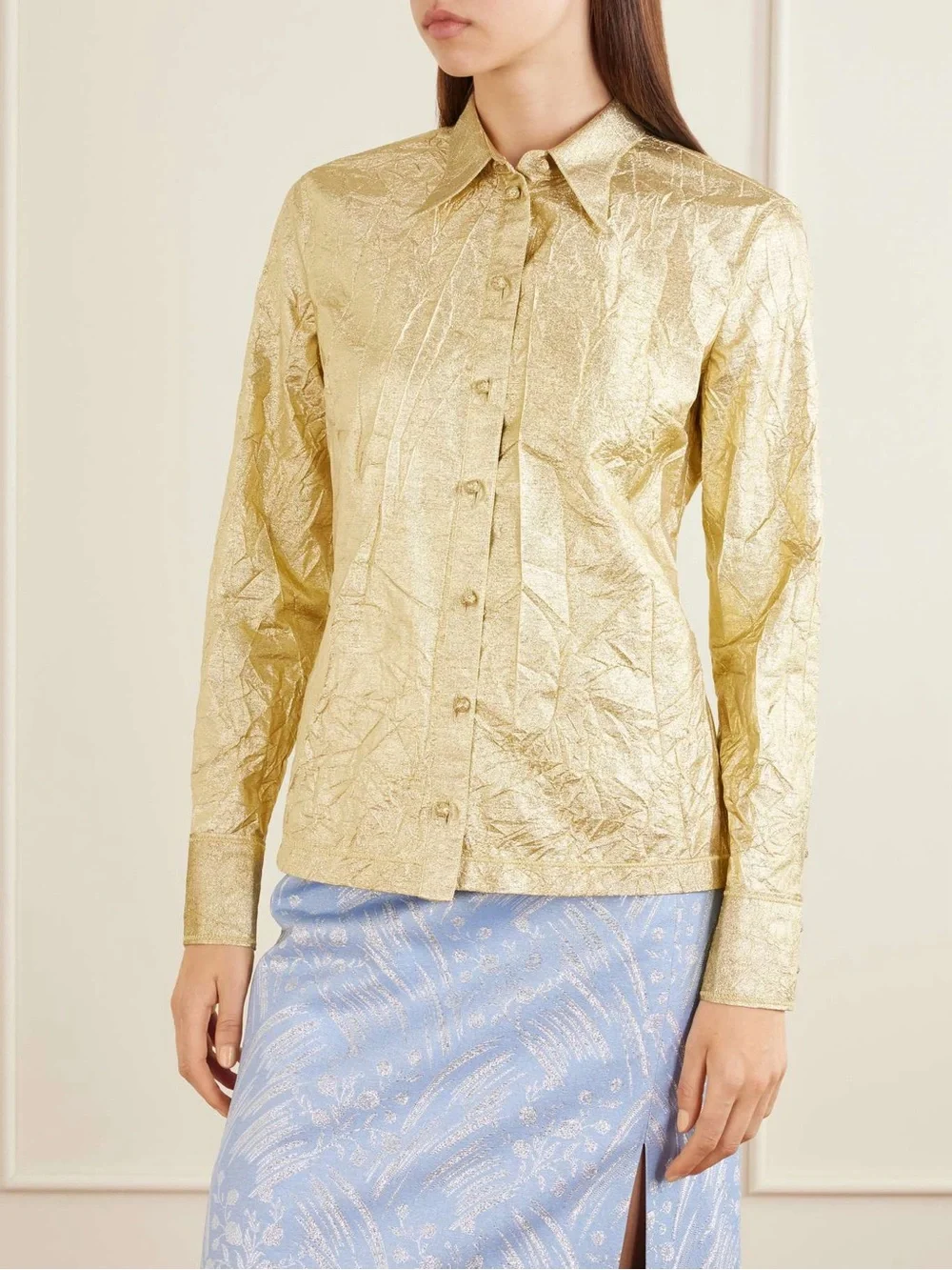 New Tory Burch Crushed Silk Button Down Shirt